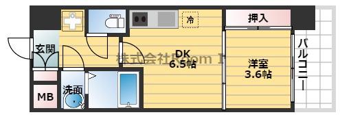 セレニテ北久宝寺(1DK/8階)の間取り写真