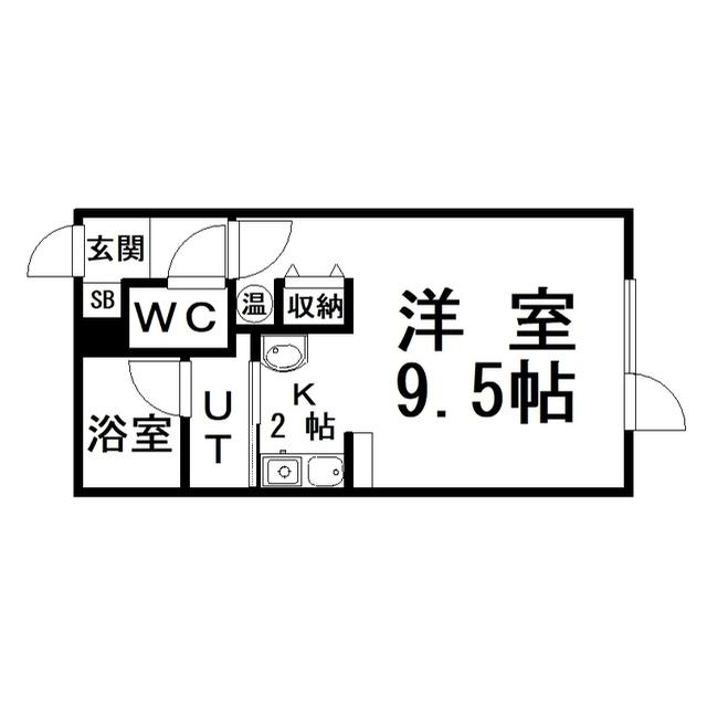 TRIBUTE(1K/1階)の間取り写真