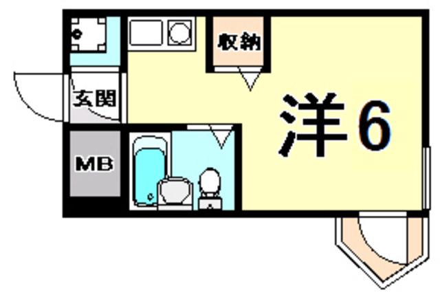 キューブ武庫川VI(ワンルーム/3階)の間取り写真