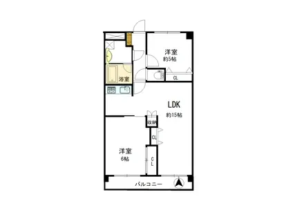 ピースフルトモエ(2LDK/1階)の間取り写真