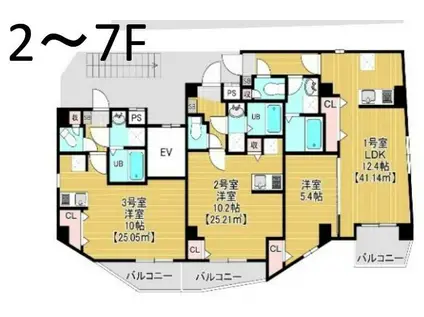 ミライズ南千住(1LDK/4階)の間取り写真