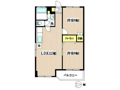 シャトレー新井(2LDK/2階)の間取り写真