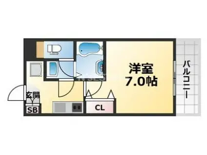 AILE神戸西(1K/3階)の間取り写真