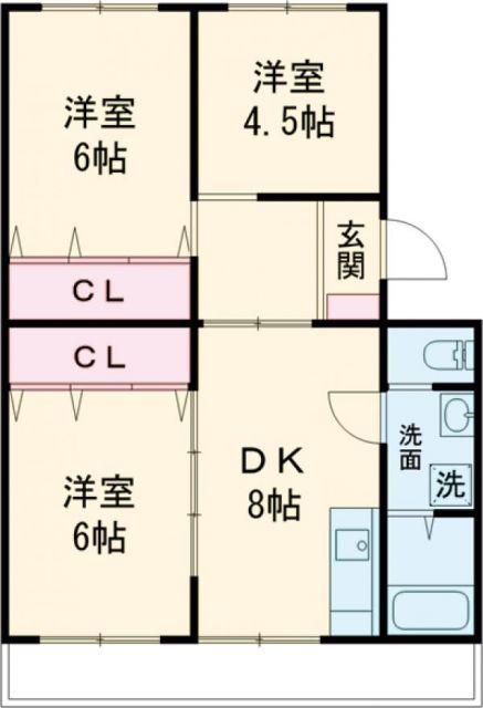 ハイツかつら(3DK/3階)の間取り写真
