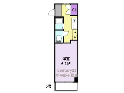 グランジュテ矢取(1K/1階)の間取り写真