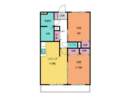 CHOCOLAT BLANC(2LDK/1階)の間取り写真