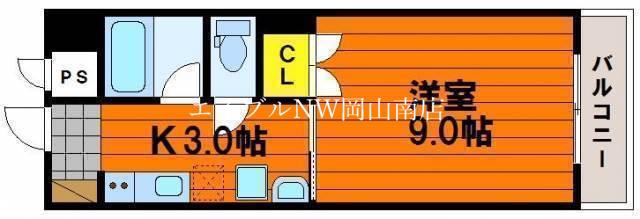 アークハイツ内山下(1K/2階)の間取り写真