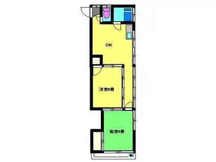 緑荘(2DK/1階)の間取り写真