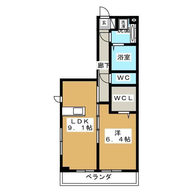 コーポ盛/コーポ和コーポ盛(1LDK/2階)の間取り写真