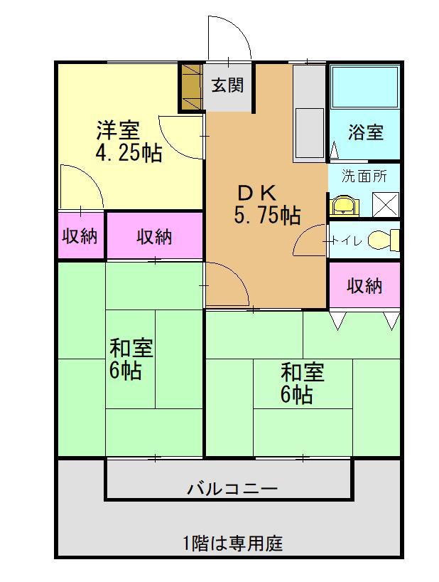 サニーコーポ(3DK/2階)の間取り写真