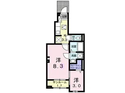 グレイスフル(2K/1階)の間取り写真