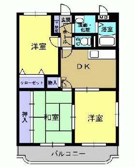 ソレイユ(2LDK/2階)の間取り写真