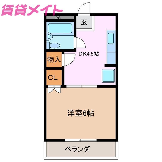 アーバンライフ柘植(1DK/1階)の間取り写真