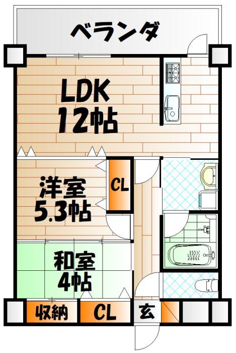 AMAZING HEART(2LDK/4階)の間取り写真