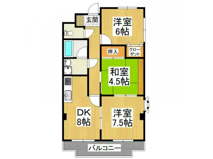 パークヒルズ千代田(3LDK/2階)の間取り写真