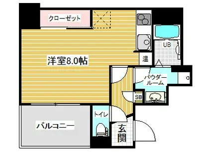 アスヴェル神戸元町2(1K/11階)の間取り写真