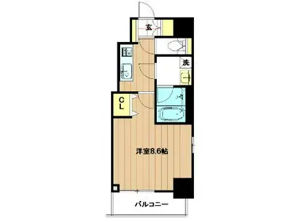 スプランディット上本町ウエスト(1K/12階)の間取り写真