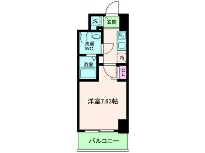 エス・キュート尼崎II(1K/2階)の間取り写真