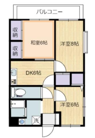 ガーデンコート壱番館(3DK/3階)の間取り写真