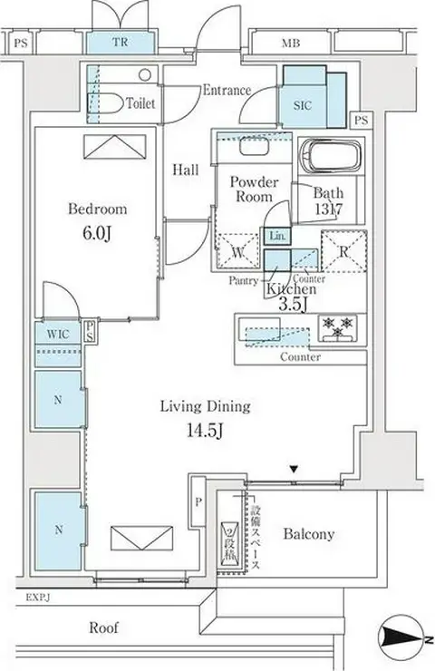 ザ・パークハウス恵比寿南 1階階 間取り