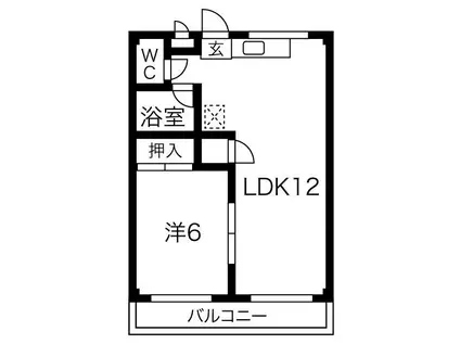 JUNハイツ(1LDK/2階)の間取り写真