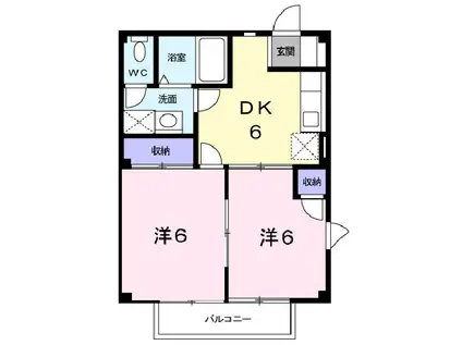サンフロームIV(2DK/2階)の間取り写真