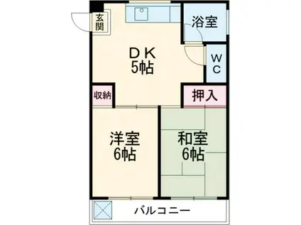 一歩堂マンション(2DK/4階)の間取り写真