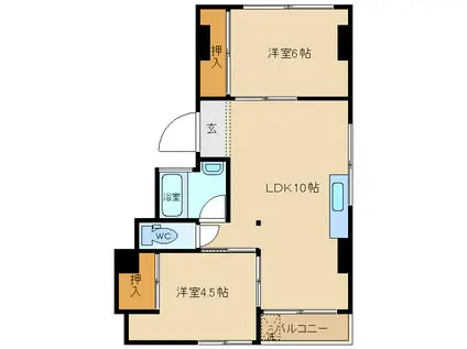 アネックス大同(2LDK/2階)の間取り写真