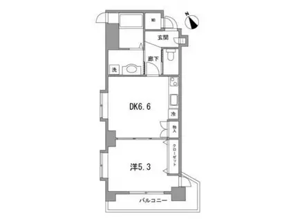 シャングリラ(1DK/6階)の間取り写真