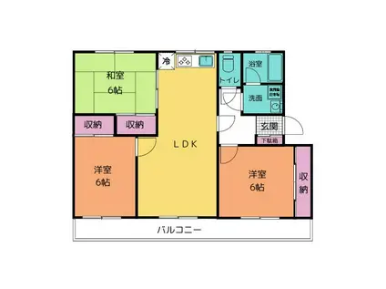 岩崎ハイツ(3LDK/3階)の間取り写真