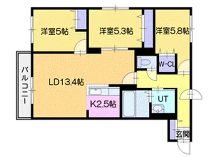 SILENT HILLS(3LDK/4階)の間取り写真