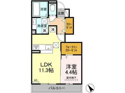 フォアモスト(1LDK/1階)の間取り写真