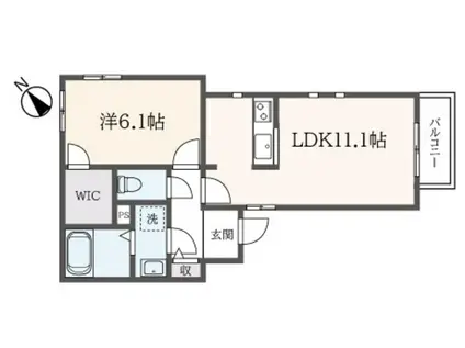 メゾンさくら(1LDK/2階)の間取り写真