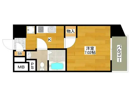 ドゥーエ江坂III(1K/8階)の間取り写真