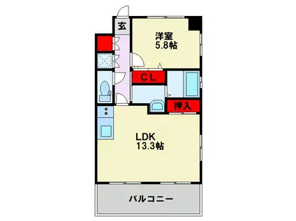 ライオンズマンション青山第3(1LDK/8階)の間取り写真