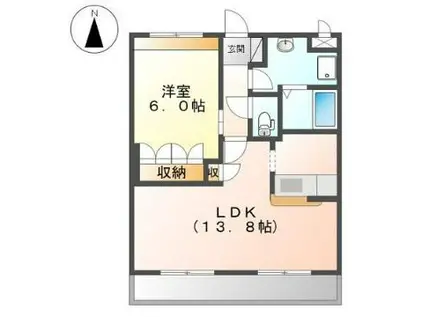 ボンヌ・シャンス(1LDK/2階)の間取り写真