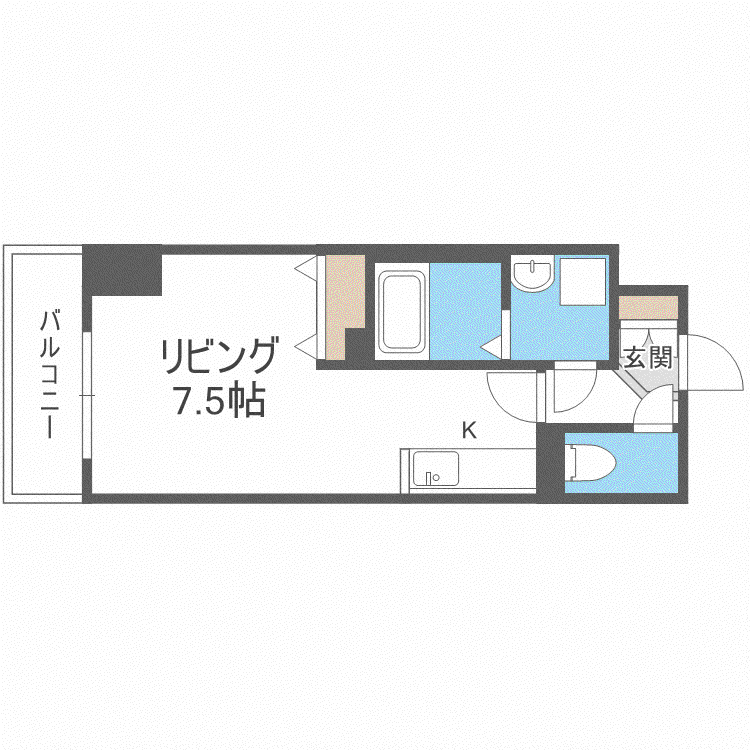 アルファスクエア北15条(1K/3階)の間取り写真