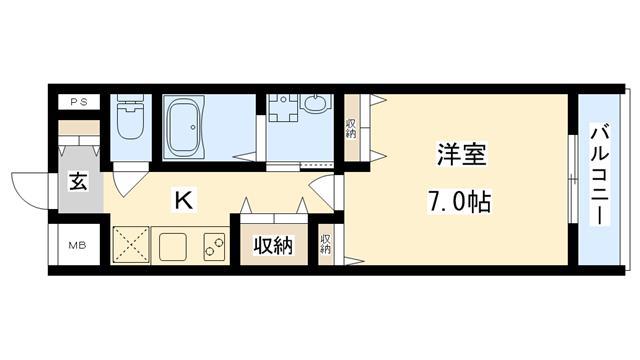 サンヴィラ千林(1K/6階)の間取り写真