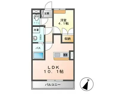グレイス・コート(1LDK/2階)の間取り写真