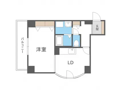 メゾンクレスト中島公園(ワンルーム/6階)の間取り写真