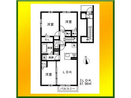 西東京市中町(3LDK/2階)の間取り写真