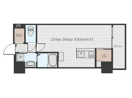 フォレストテラス(ワンルーム/6階)の間取り写真