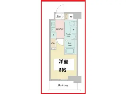 アールジェイアールリクロス高砂(1K/1階)の間取り写真