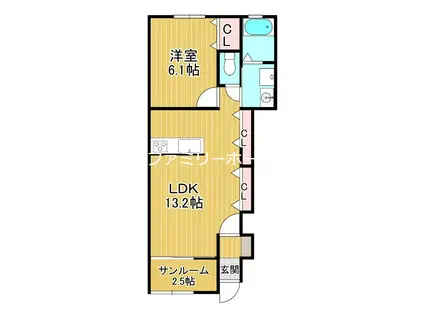 グランエスポワール(1LDK/1階)の間取り写真