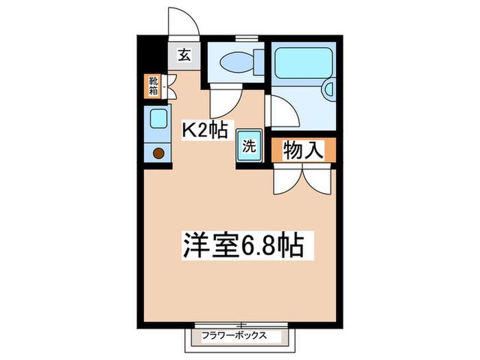 メープルヒルズ(1K/1階)の間取り写真