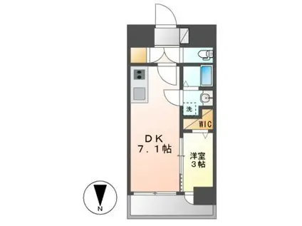 エステムコート名古屋上前津(1DK/7階)の間取り写真