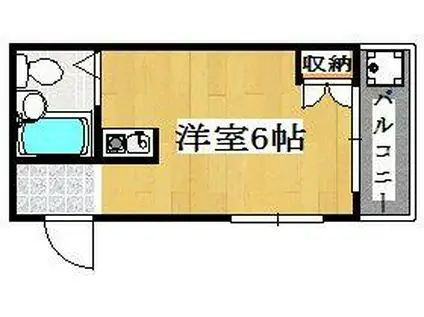 第2シャルム(ワンルーム/3階)の間取り写真