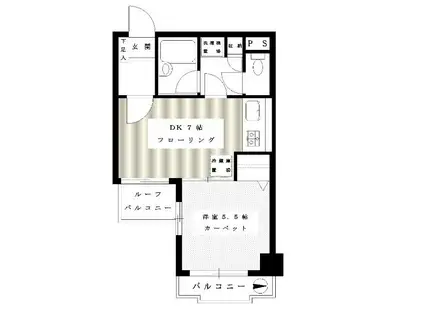 ライオンズマンション平塚見附町第2(1DK/9階)の間取り写真