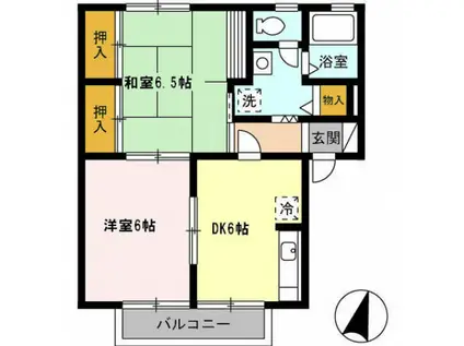 セジュールゆう&あい A(2DK/1階)の間取り写真