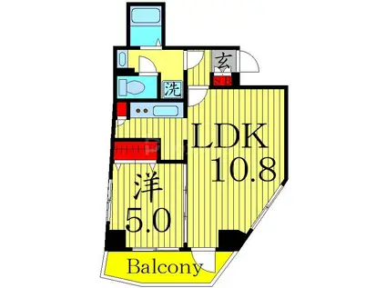 アンベリール墨田(1LDK/10階)の間取り写真